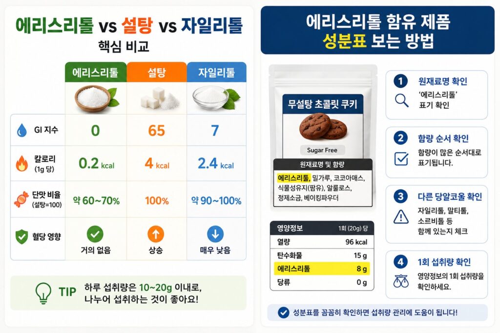 에리스리톨 성분표 보는 법