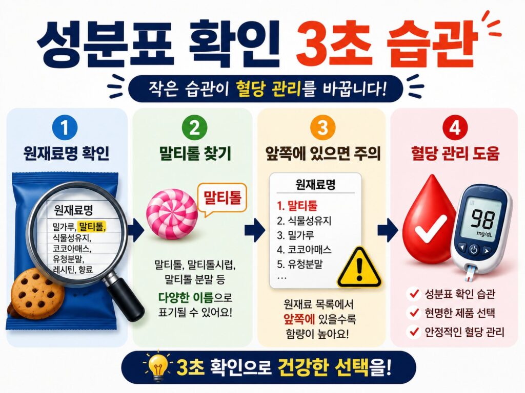 성분표에서말티톨 찾는 법