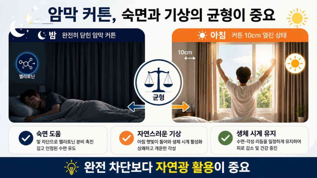 암막 커튼 숙면과 기상의 균형이 중요