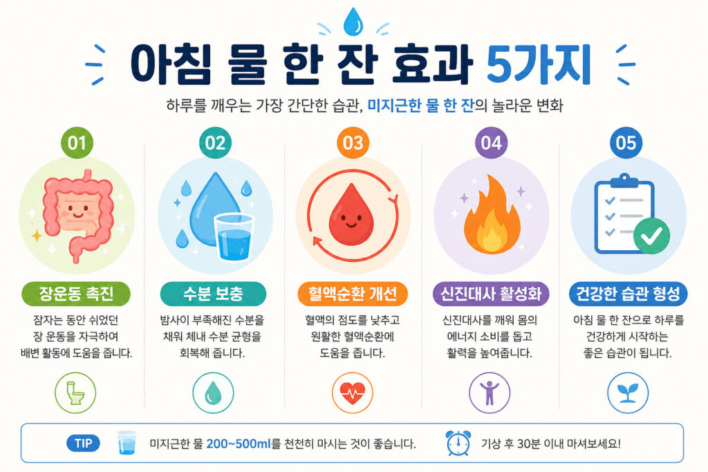 아침 물 한 잔 효과 5가지