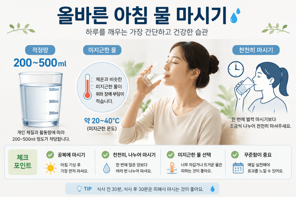 올바른 아침 물 마시기