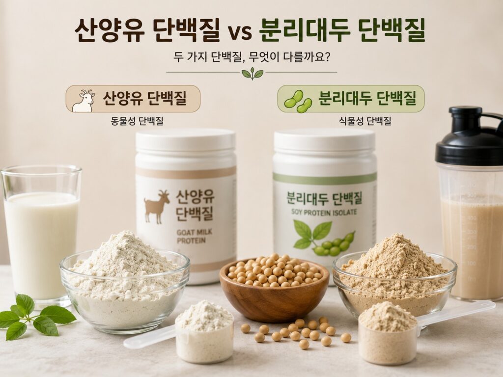 산양유 단백질과 분리대두 단백질