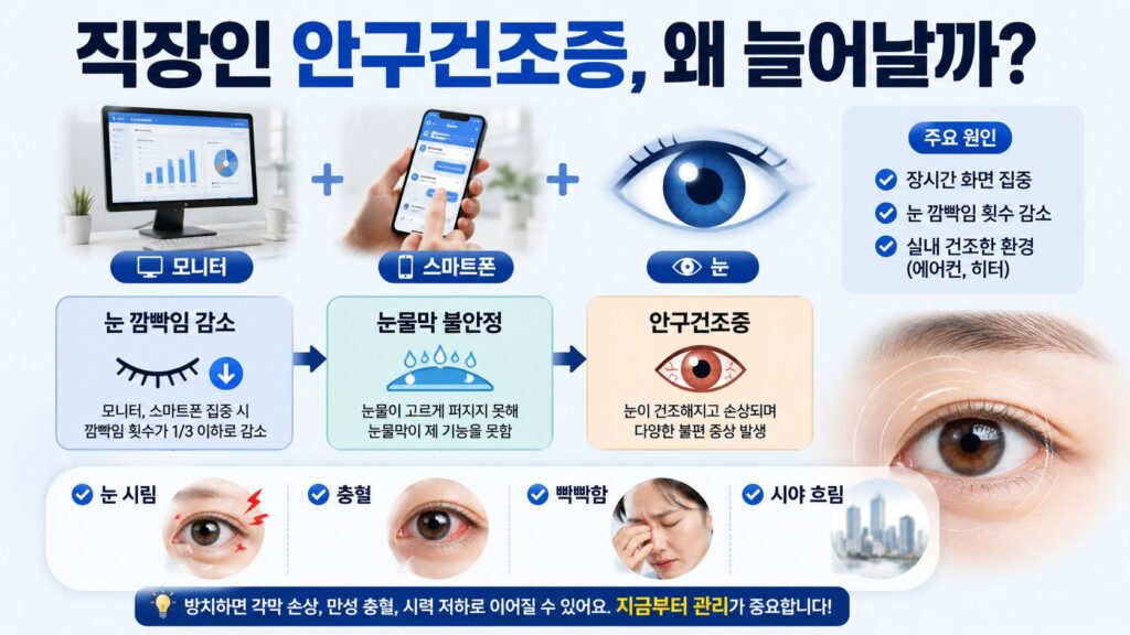 직장인에게 안구건조증이 늘어나는 이유