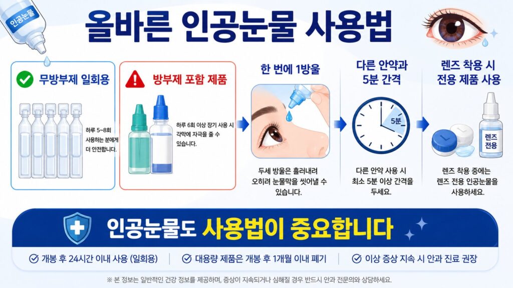 올바른 인공눈물 사용법