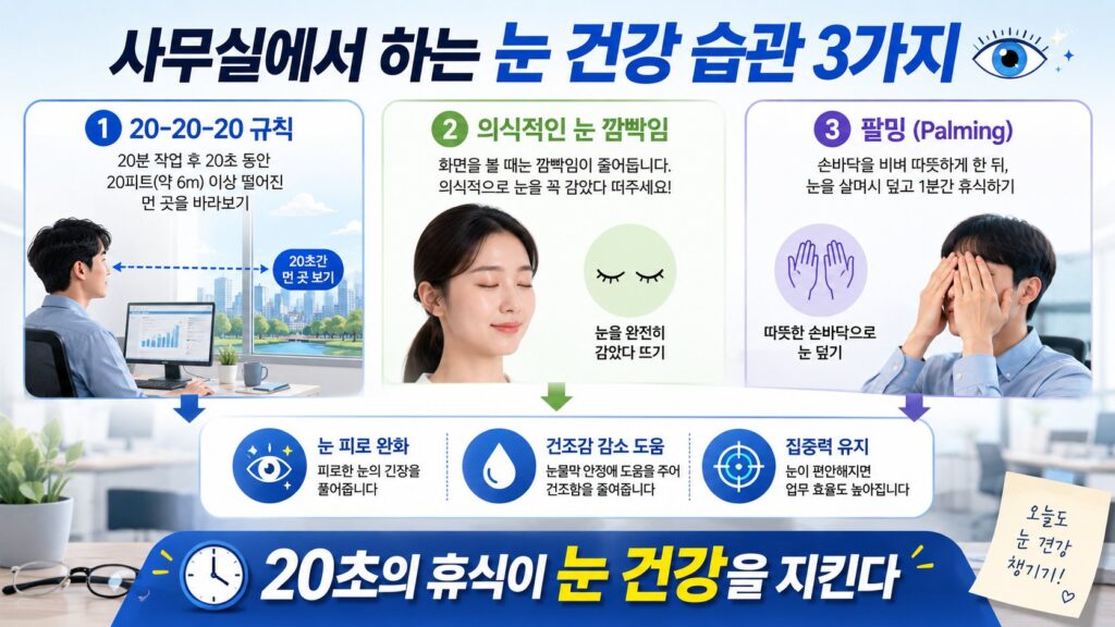 사무실에서 하는 눈 건강습관 3가지