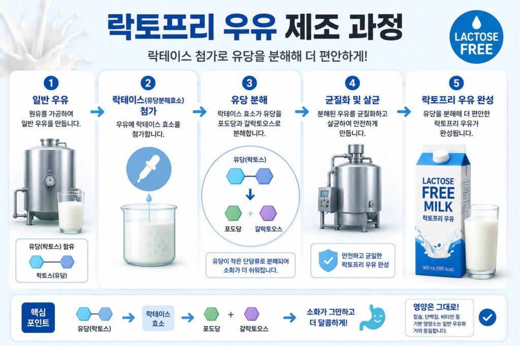 락토프리 우유 제조과정