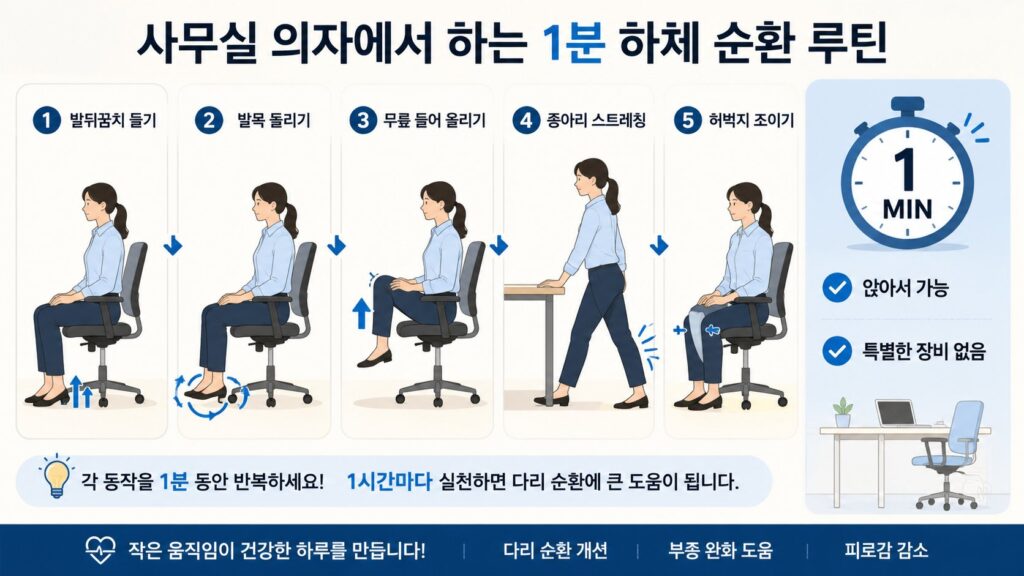 1분 하체 순환 루틴