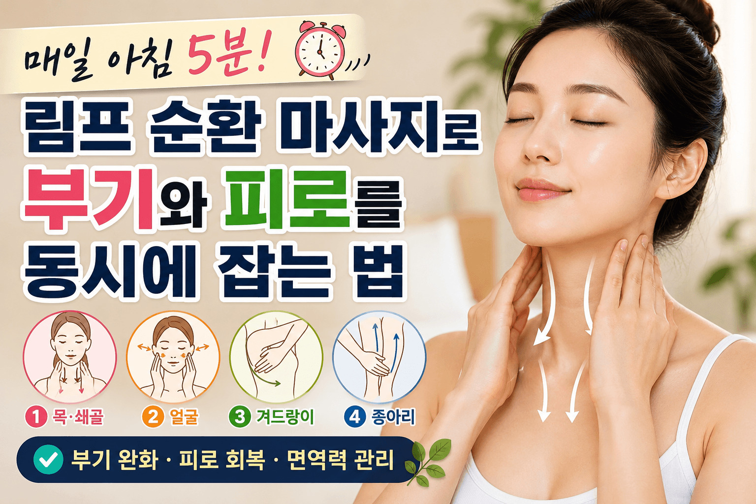 림프 순환 마사지로 부기와 피로를 동시에 잡는 법