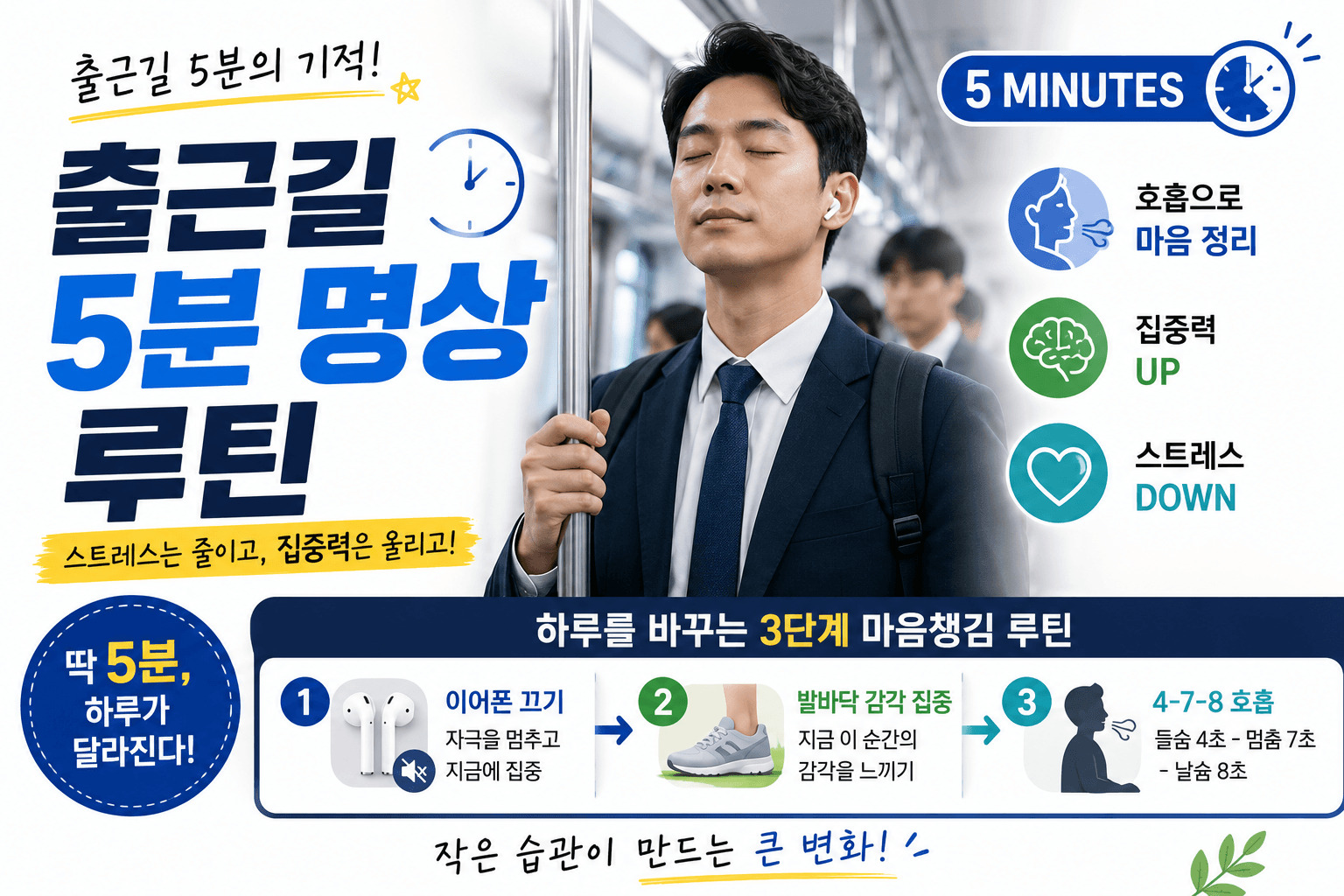 출근길 5분 명상 루틴