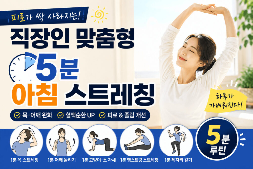 직장인 맞춤형 5분 아침 스트레칭