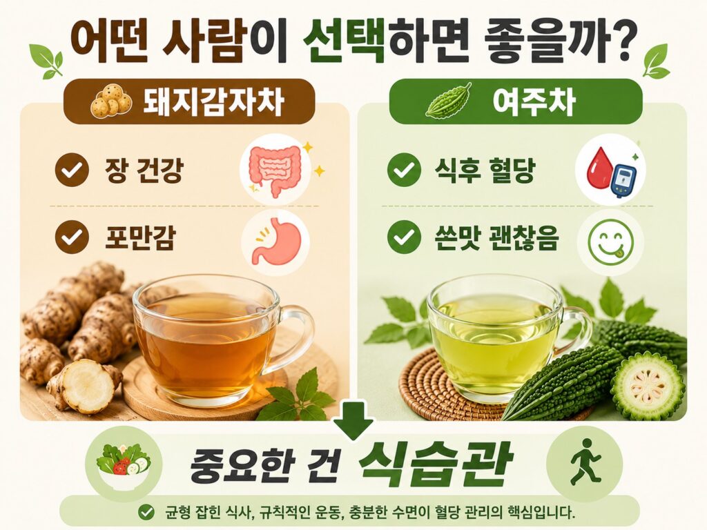 돼지감자차 여주차 어떤 사람이 선택하면 좋을까