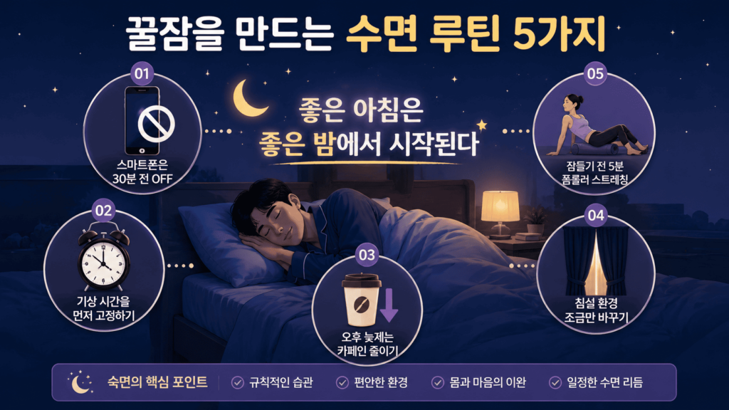 꿀잠을 만드는 수면 루틴 5가지
