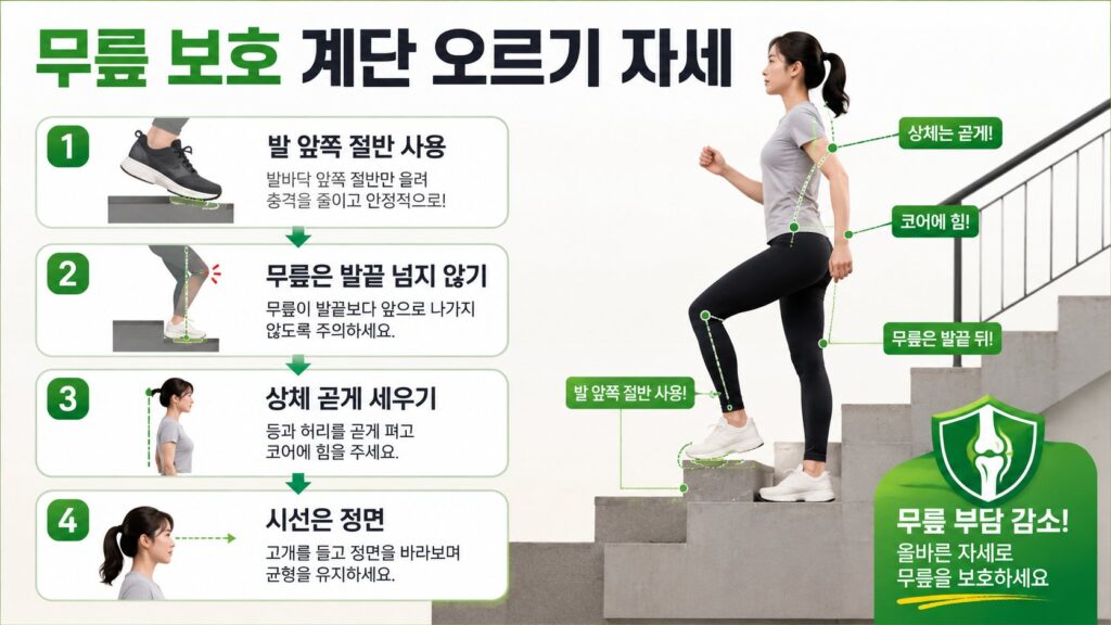 계단 오르기 자세