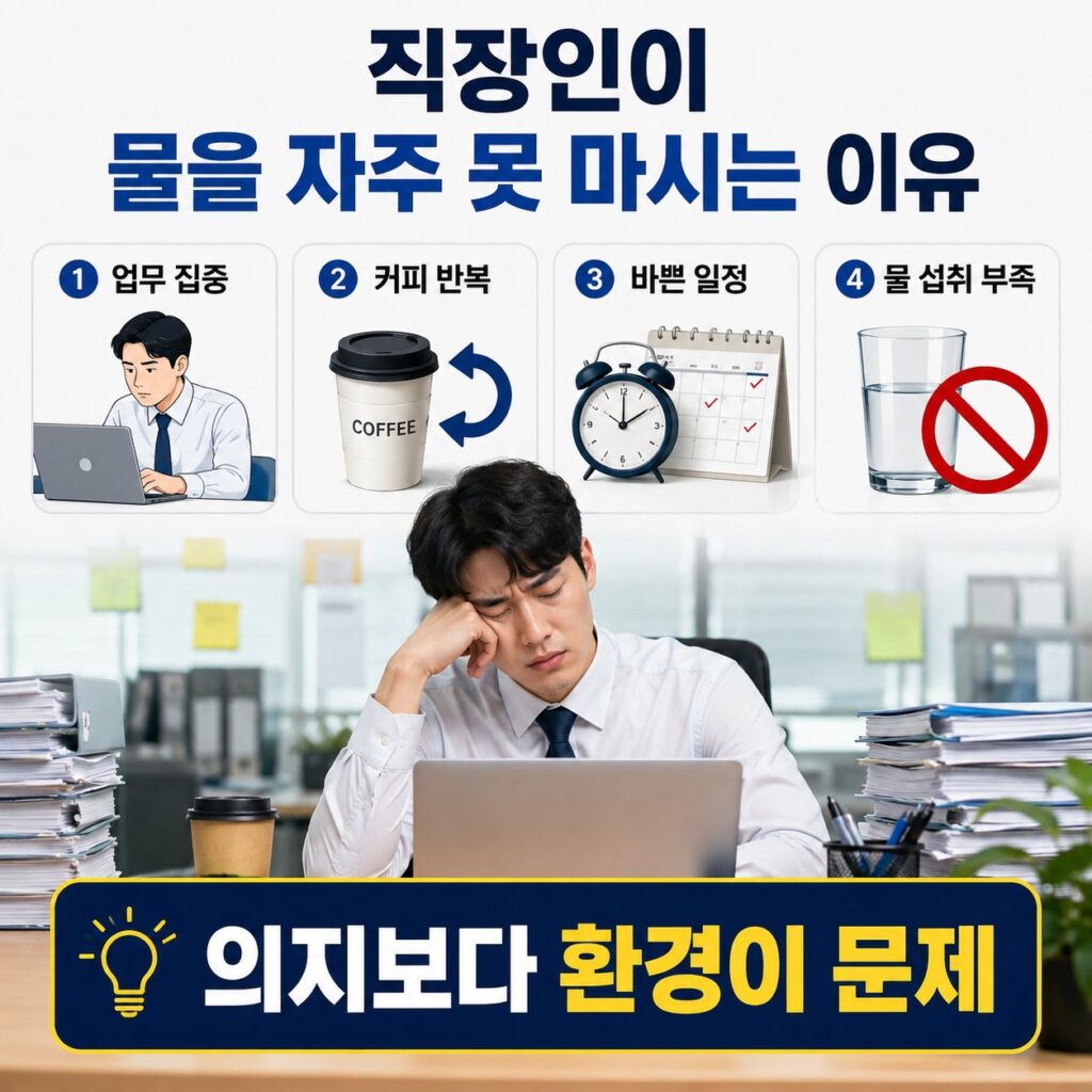 직장인이 물을 자주 못 마시는 이유