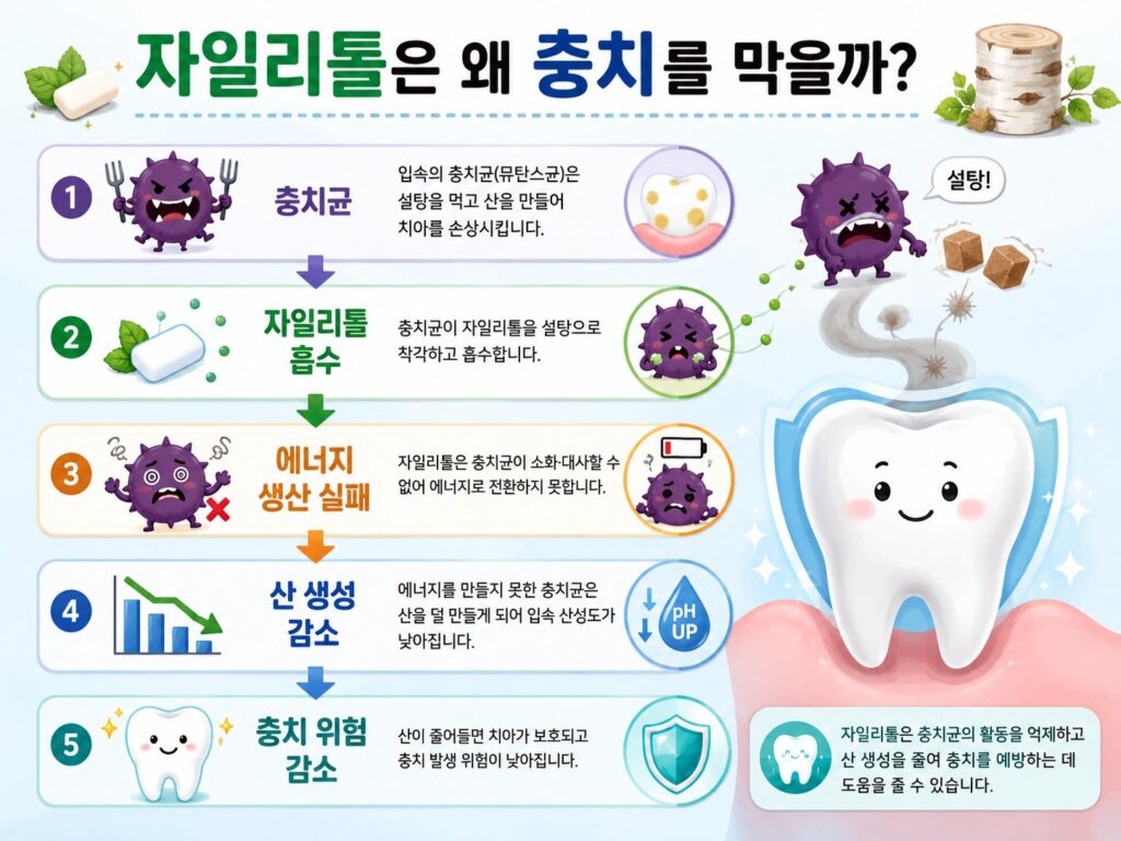 자일리톨 왜 충치를 막을까