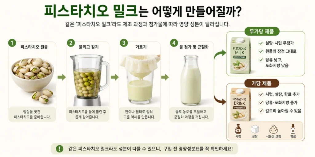 피스타치오 밀크 제조 과정