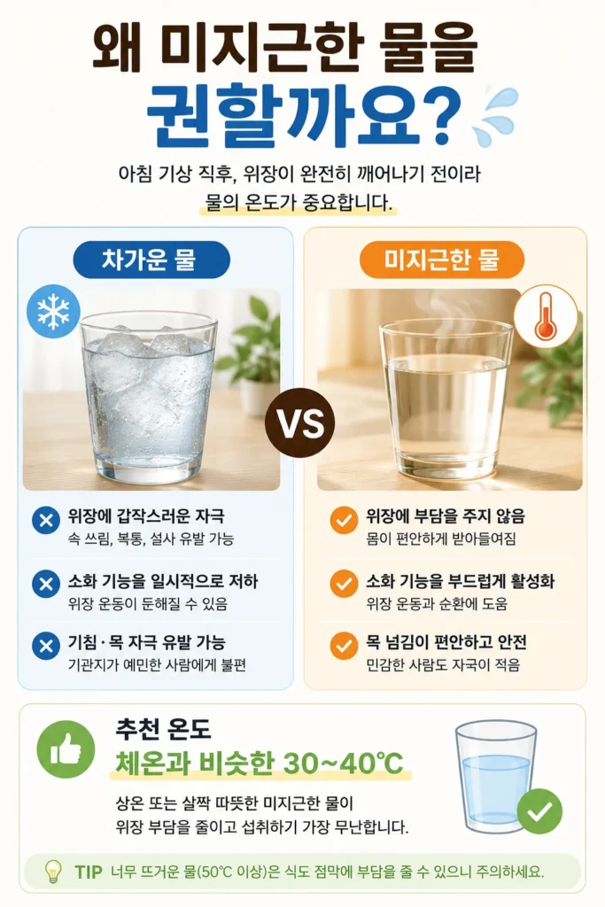 왜 미지근한 물을 권할까