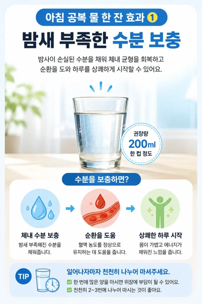 밤새 부족한 수분 보충
