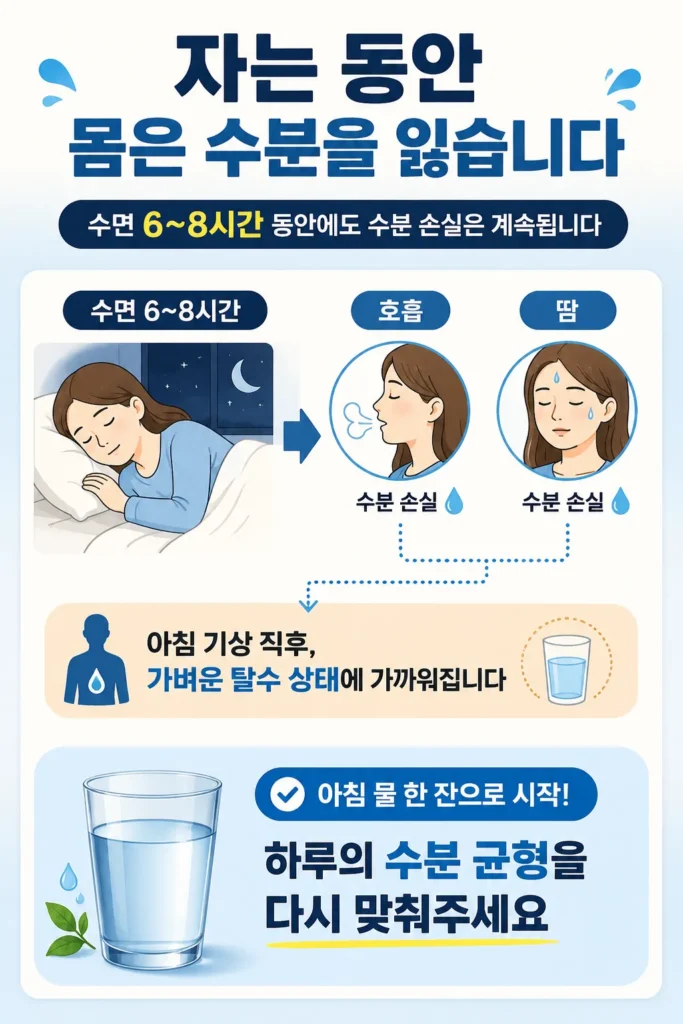 자는 동안 몸은 수분을 잃습니다