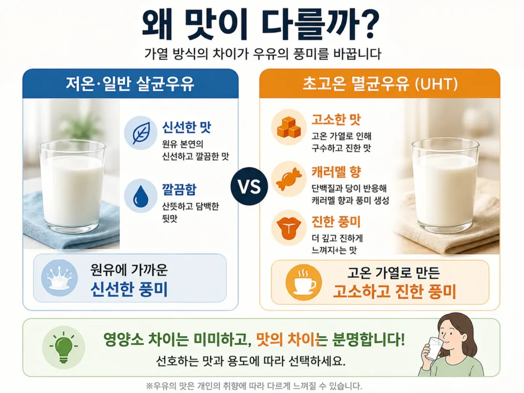 일반우유와 멸균우유는 왜 맛이 다를까